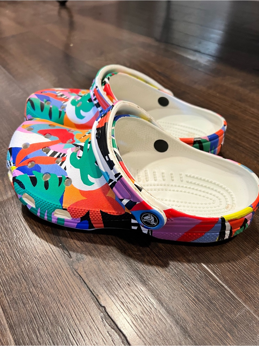Adult Colorful Patterned Crocs - White Base